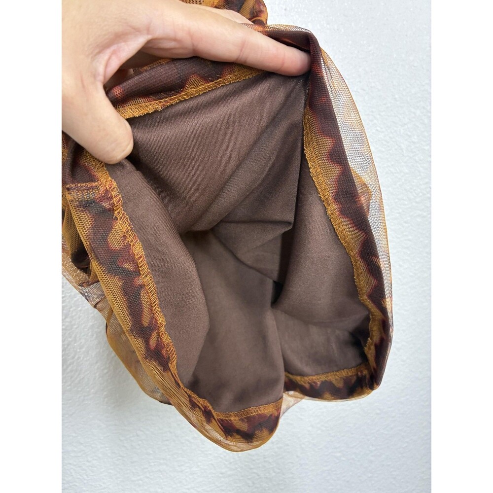 Zara Mesh Skirt XS Brown Ruched Strapless Body Party Boho - Picture 11 of 16